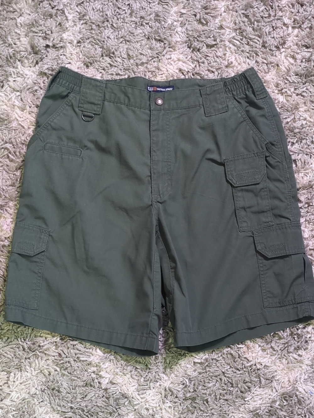 5.11 Tactical Series 34 Dark Green Men's Cargo Shorts with Multiple Pockets